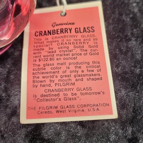 Pilgrim Cranberry Optic Glass Pitcher 3 1/2" - Picture 3 of 15